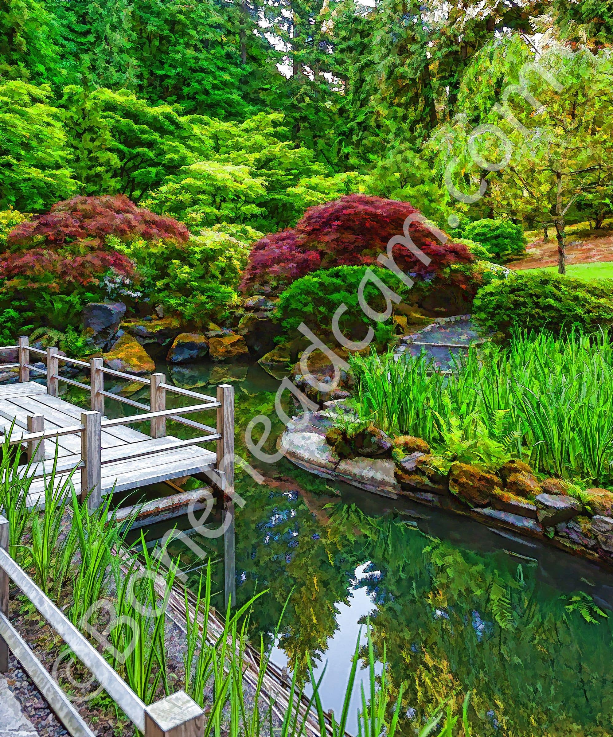 Walkway in Japanese Garden Portland, OR with Topaz effects. A little bit of Topaz Labs Line & Ink effect. 11 June 2011